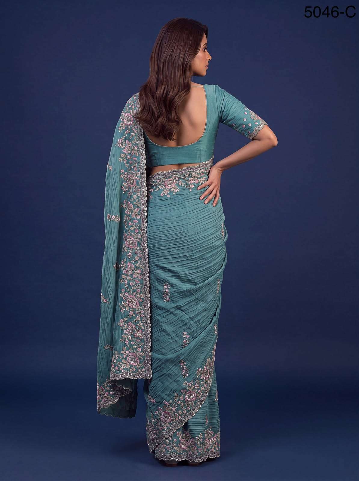  Extraordinary with Beautiful Color made of Premium Pure Bamburg fabric Wedding Saree wholesale in surat 5046